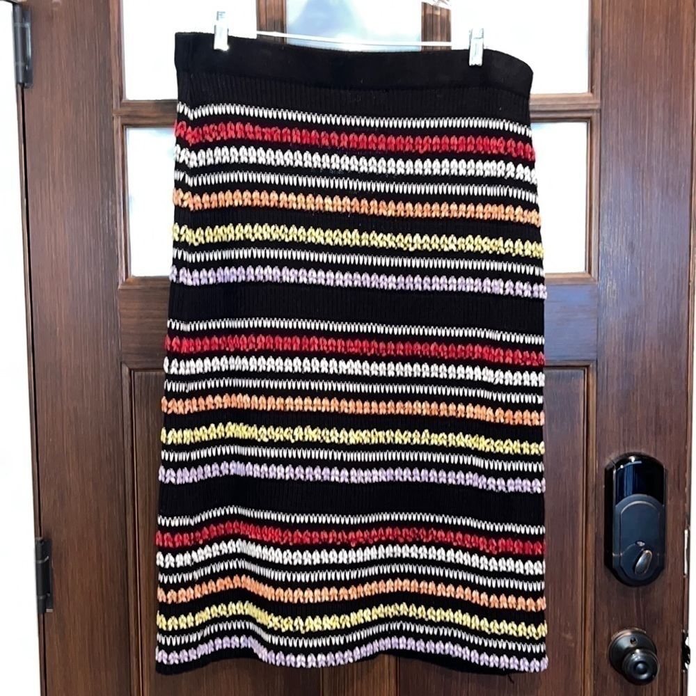 Eloquii Colorful striped crochet Knit Midi Skirt chenille sweater-like  18/20